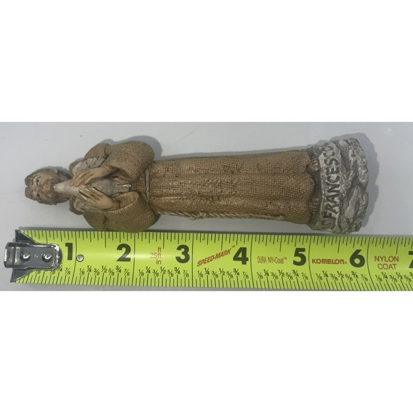 Saint Francis & Dove Statue Dipinto A Mano Assisi 5.5" Tall Eros P Signed - Picture 11 of 12